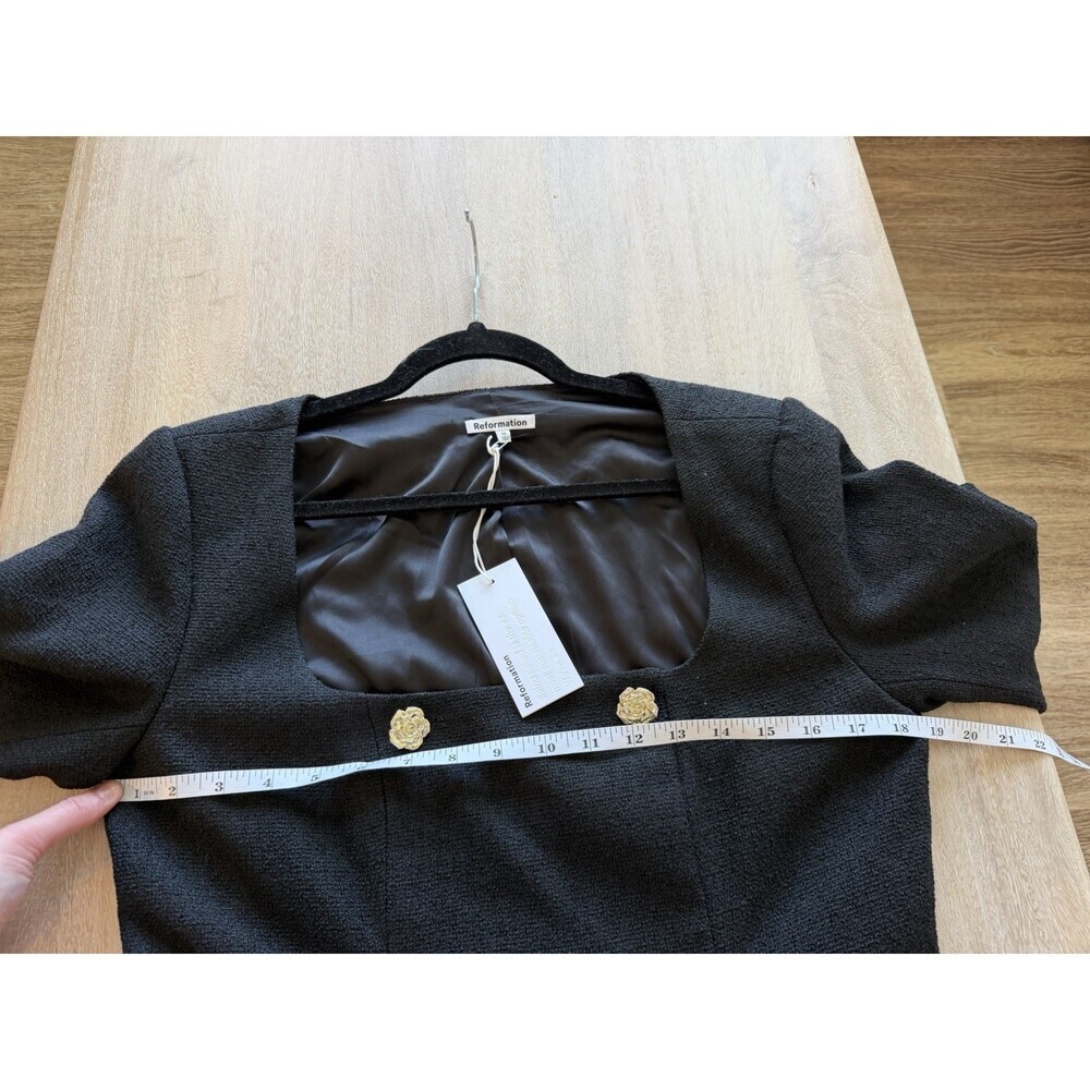 Reformation NWT Colleen Top Black Size 10 Square Neck Blazer Jacket Office - Picture 6 of 8